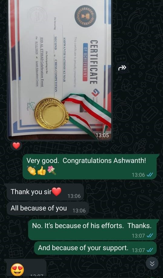 Parent feedback about structured online chess coaching improvement