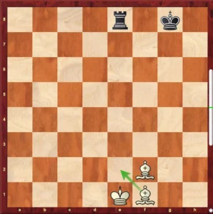 Chess diagram showing how to block a check by placing a piece between the attacking piece and the king.