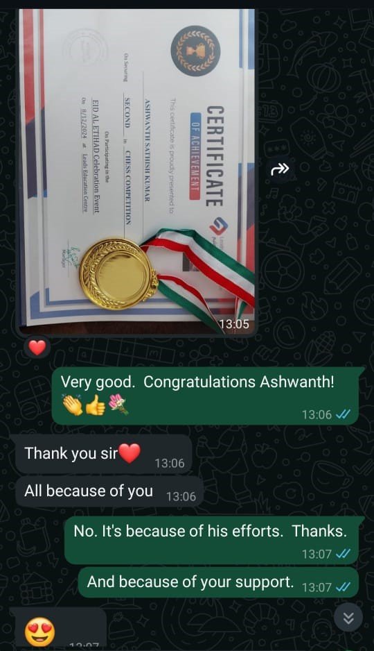 Parent feedback about structured online chess coaching improvement