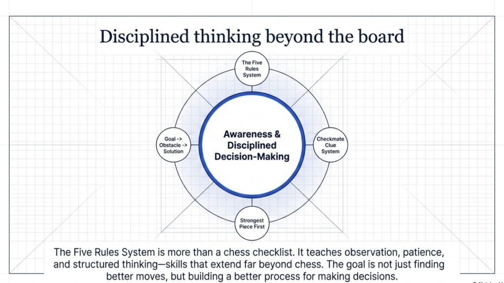 Diagram showing how the Five Rules System fits into the wider Utpal Method of disciplined decision-making.