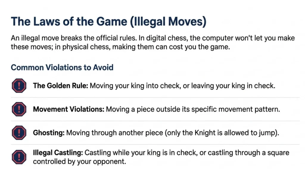 Common illegal chess moves beginners should avoid