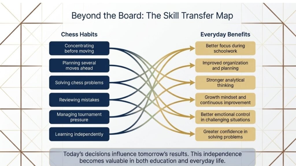 Everyday life skills developed through regular chess practice