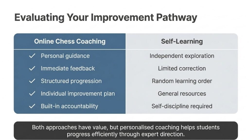 Comparison of online chess coaching and self-learning pathways