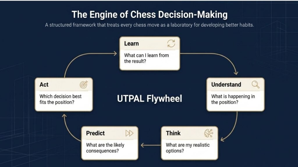 Diagram illustrating the UTPAL Thinking Cycle of Understand, Think, Predict, Act, and Learn.