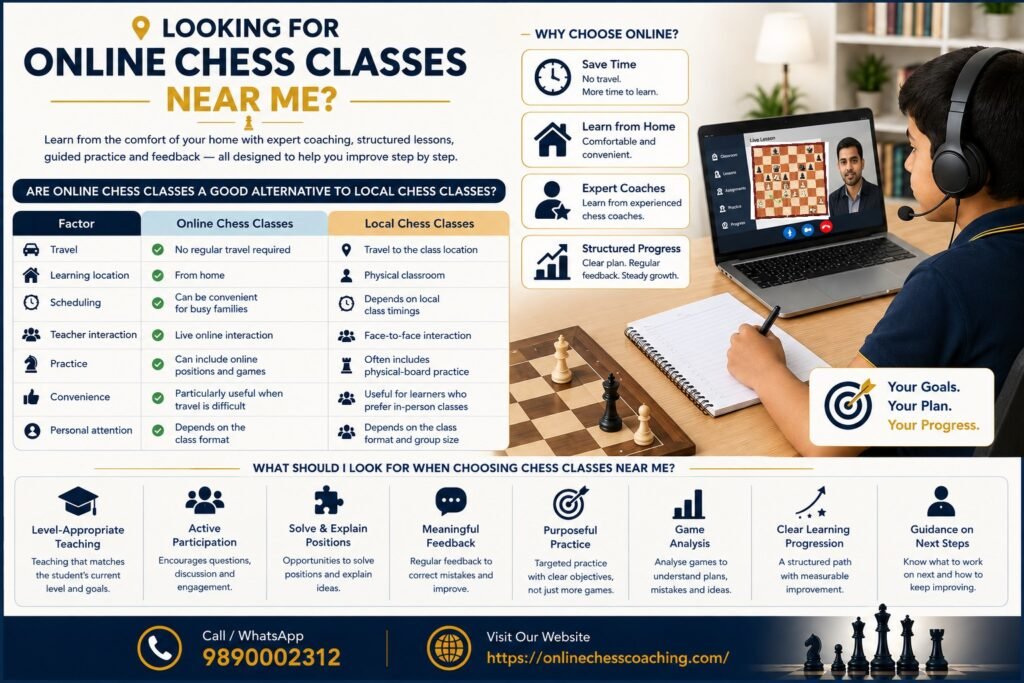 Student learning chess online from home with a chess coach
