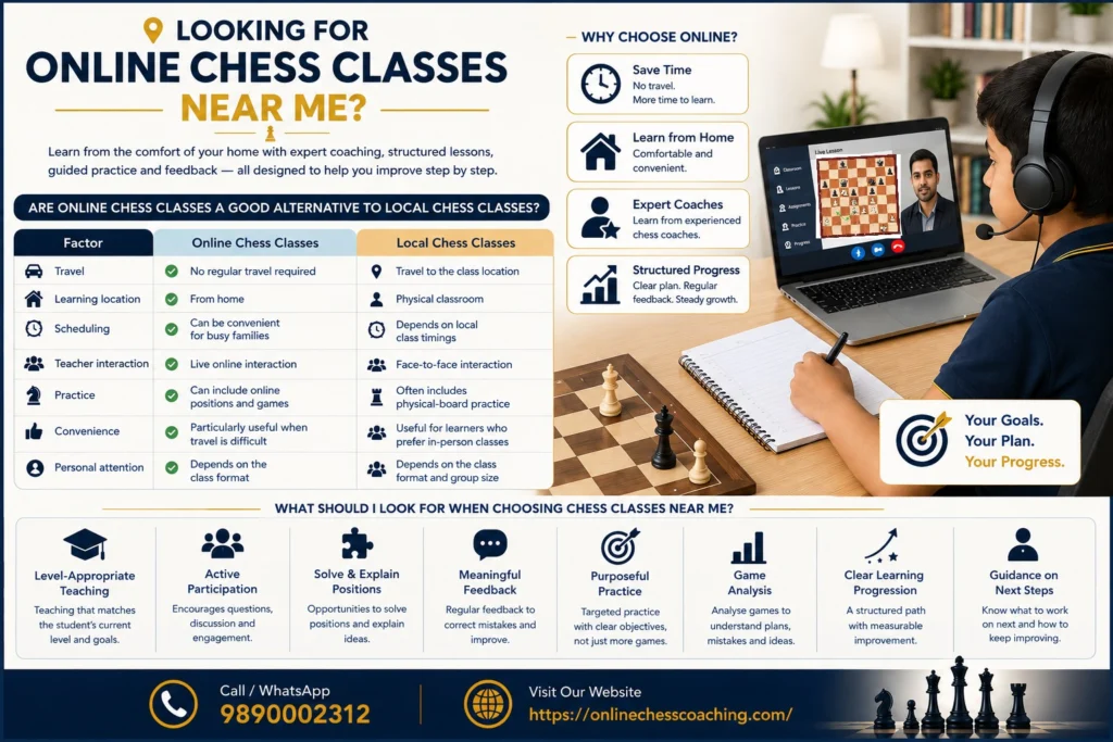 Student learning chess online from home with a chess coach