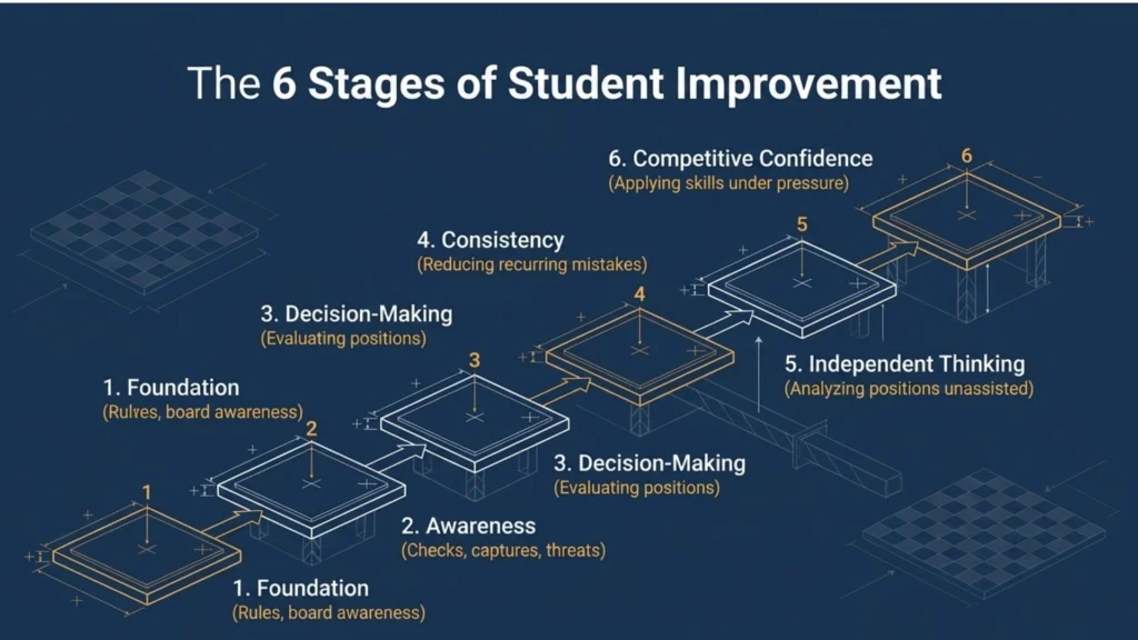 Six Stages of Chess Student Improvement