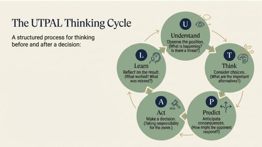 UTPAL Thinking Cycle showing Understand, Think, Predict, Act, and Learn